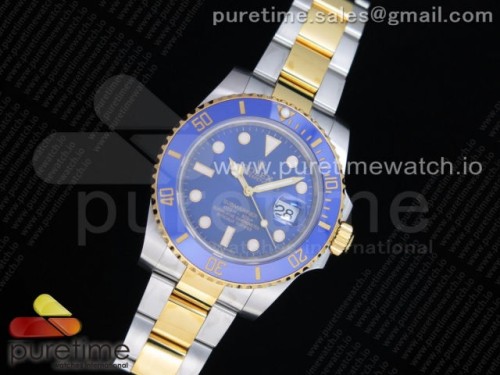 ★D1공장 롤렉스 서브마리너 블루콤비 청콤 포금 _ Submariner Two Tone SSYG 116613 D1F Best Edition Blue Dial on SSYG Bracelet A2836