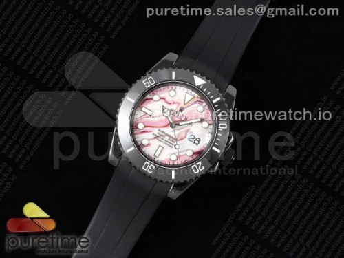 5G공장 롤렉스 서브마리너 40MM 블랙세라믹 핑크페인팅다이얼 블랙러버 _ Submariner 40mm Black Ceramic 5GF Best Edition Pink Painting Dial on Black Rubber Strap SA3135