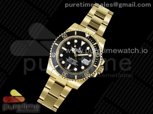 GM공장 롤렉스 서브마리너 블랙데이트 옐로우골드 금통 브슬 _ Submariner 116618 LN Black Ceramic YG Plated 904L Steel GMF 11 Best Edition SA3135