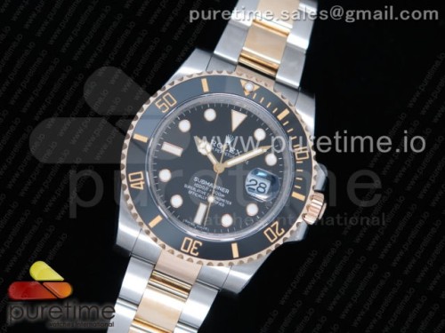 GM공장 롤렉스 서브마리너 포금 콤비 8포인트 블랙다이얼 흑콤 904L _ Submariner 116613 LN GMF Best Edition Wrapped Gold Black Dial on SSYG Bracelet SA3135