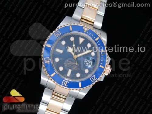 GM공장 롤렉스 서브마리너 포금 콤비 블루다이얼 904L 청콤 _ Submariner 116613 LB GMF Best Edition Wrapped Gold Blue Dial on SSYG Bracelet SA3135