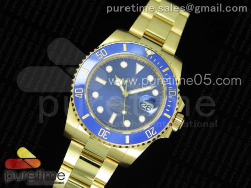 VR공장 롤렉스 서브마리너 18K 포금 청판 Submariner 116613 LB VRF 1_1 Best Edition YG Wrapped Blue Dial on YG Wrapped Bracelet A2836 MAX Version