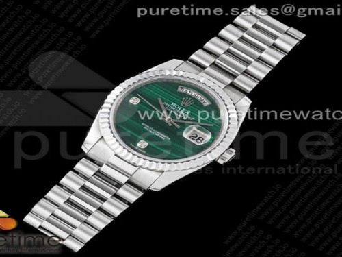 DD공장 롤렉스 데이데이트 36MM 그린스톤다이얼 브슬 스타일1 _ Day Date 36 SS DDF Best Edition Green Stone Dial on SS Bracelet A2836 Style 1