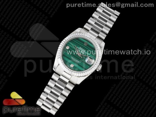 DD공장 롤렉스 데이데이트 36MM 그린스톤다이얼 브슬 스타일2 _ Day Date 36 SS DDF Best Edition Green Stone Dial on SS Bracelet A2836 Style 2