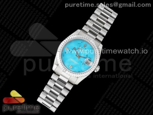 DD공장 롤렉스 데이데이트 36MM 블루스톤다이얼 브슬 스타일2 _ Day Date 36 SS DDF Best Edition Blue Stone Dial on SS Bracelet A2836 Style 3