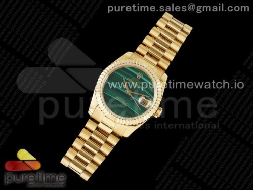 DD공장 롤렉스 데이데이트 36MM 옐로우골드 그린스톤다이얼 브슬 스타일3 _ Day Date 36 YG DDF Best Edition Green Stone Dial on YG Bracelet A2836 Style 3