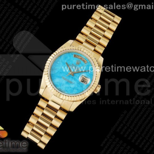 DD공장 롤렉스 데이데이트 36MM 옐로우골드 블루스톤다이얼 브슬 스타일3 _ Day Date 36 YG DDF Best Edition Blue Stone Dial on YG Bracelet A2836 Style 3