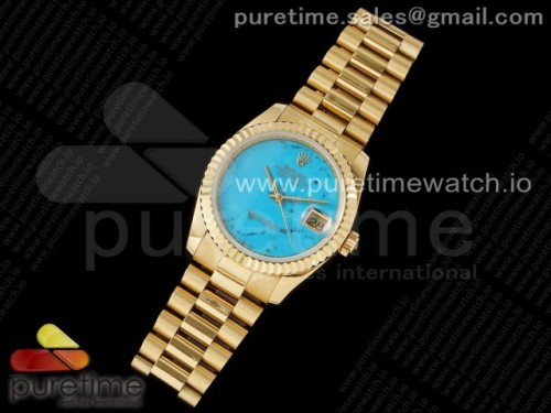 DD공장 롤렉스 데이데이트 36MM 옐로우골드 블루스톤다이얼 브슬 스타일4 _ Day Date 36 YG DDF Best Edition Blue Stone Dial on YG Bracelet A2836 Style 4