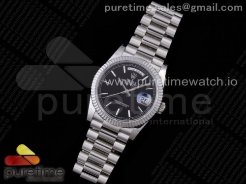 GM공장 롤렉스 데이데이트 36 블랙 바인덱스 904L _ Day Date 36 128239 GMF 11 Best Edition 904L Steel Black Dial Stick Markers on Bracelet A2836
