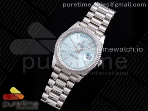 GM공장 롤렉스 데이데이트 40MM 블루 바인덱스 904L _ Day Date 40 SS 904L Steel GMF 11 Best Edition Ice Blue Stick Dial on SS Bracelet A2836
