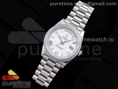 GM공장 롤렉스 데이데이트 40MM 화이트 로만덱스 904L _ Day Date 40 SS 904L Steel GMF 11 Best Edition White Roman Dial on SS Bracelet A2836