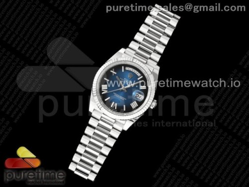 THB공장 롤렉스 데이데이트 40미리 텅스텐 중량UP (정품무게 재현) Day Date 40 SS 228236 THBF 11 Best Edition Blue Ombre Dial on President Bracelet VR3255 (Gain Weight)