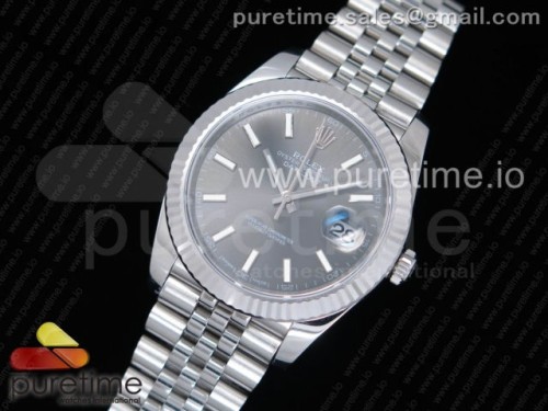 ★RE공장 V2 롤렉스 데이저스트 41 그레이 다이얼 바 인덱스 쥬빌렛 브레이슬릿 DateJust 41 126334 SS REF 1_1 Best Edition Gray Dial Stick Markers on Jubilee Bracelet A3235 Clone
