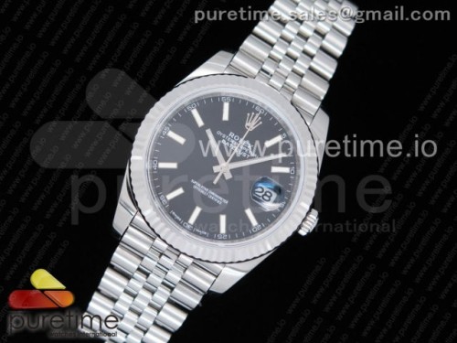 ★RE공장 V2 롤렉스 데이저스트 41 블랙 다이얼 바 인덱스 쥬빌렛 브레이슬릿 DateJust 41 126334 SS REF 1_1 Best Edition Black Dial Stick Markers on Jubilee Bracelet A3235 Clone