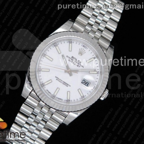 ★RE공장 V2 롤렉스 데이저스트 41 화이트 다이얼 바 인덱스 쥬빌렛 브레이슬릿 DateJust 41 126334 SS REF 1_1 Best Edition White Dial Stick Markers on Jubilee Bracelet A3235 Clone