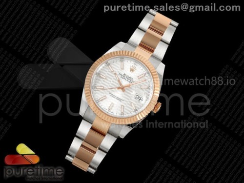 AR공장 텅스텐버전 DateJust 41 126331 SSRG ARF 11 Best Edition 904L Steel Silver Textured Dial on SSRG Oyster Bracelet SH3235 (Weighted)