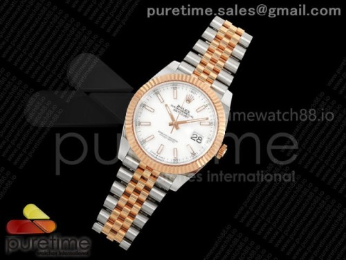 AR공장 텅스텐버전 DateJust 41 126331 SSRG ARF 11 Best Edition 904L Steel White Stick Dial on SSRG Jubilee Bracelet SH3235 (Weighted)