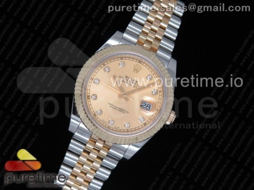 GM공장 데이저스트 41MM 콤비 골드 텐포인트 포금 DateJust 41 126333 GMF Best Edition YG Wrapped YG Dial Diamonds Markers on SS_YG Jubilee Bracelet A2824