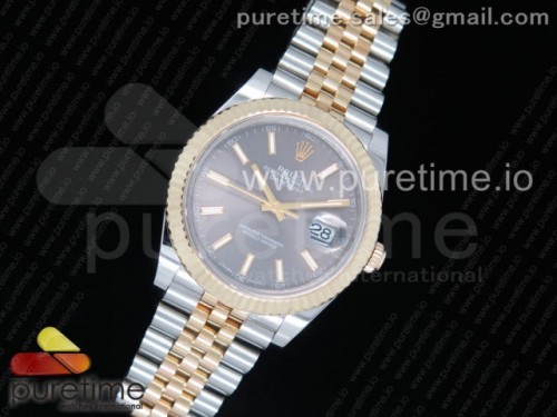 GM공장 데이저스트 41MM 콤비 그레이 바인덱스 포금 DateJust 41 126333 GMF Best Edition YG Wrapped Gray Dial on SS_YG Jubilee Bracelet A2824