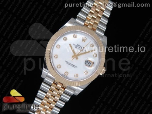 GM공장 데이저스트 41MM 콤비 자개판 텐포인트 포금 DateJust 41 126333 GMF Best Edition YG Wrapped Whtie MOP Dial Diamonds Markers on SS_YG Jubilee Bracelet A2824