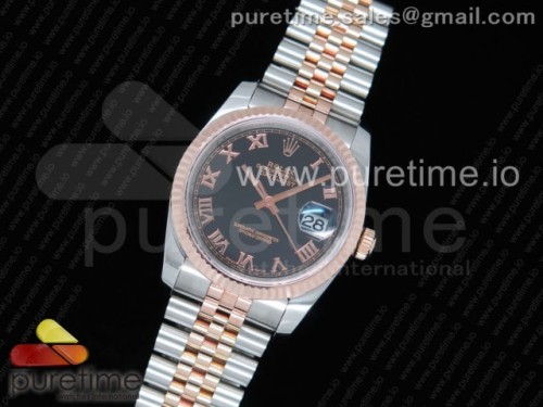 GM공장 롤렉스 데이저스트 36MM 로즈골드콤비 블랙로만인덱스 포금 _ DateJust 36 SSRG Wrapped 116231 GMF Black Dial Roman Markers on SSRG Wrapped Jubilee Bracelet SA3135
