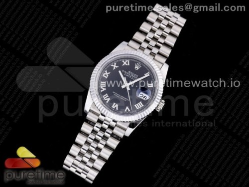 GM공장 롤렉스 데이저스트 36MM 블랙 로만인덱스 다이얼 브슬 3235 904L _ DateJust 36 SS 126234 GMF Best Edition 904L Steel Black Dial Roman Markers on Jubilee Bracelet SA3235