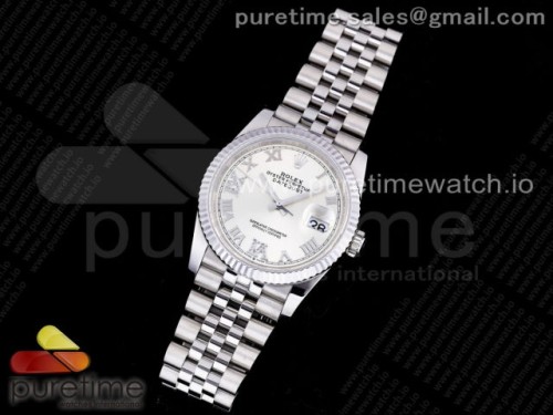 GM공장 롤렉스 데이저스트 36MM 실버다이아 로만인덱스 다이얼 브슬 3235 904L _ DateJust 36 SS 126234 GMF Best Edition 904L Steel Silver Dial Diamond Roman Markers on Jubilee Bracelet SA3235