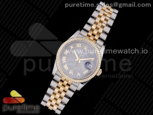 GM공장 롤렉스 데이저스트 36MM 옐로우골드 콤비 포금 904L 그레이 로만 브슬 3235 _ DateJust 36 SSYG 126233 GMF Gold Wrapped 904L Steel Gray Dial Roman Markers on Jubilee Bracelet SA3235