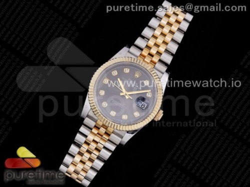 GM공장 롤렉스 데이저스트 36MM 옐로우골드 콤비 포금 904L 그레이 텐포인트 브슬 3235 _ DateJust 36 SSYG 126233 GMF Gold Wrapped 904L Steel Gray Dial Diamonds Markers on Jubilee Bracelet SA3235