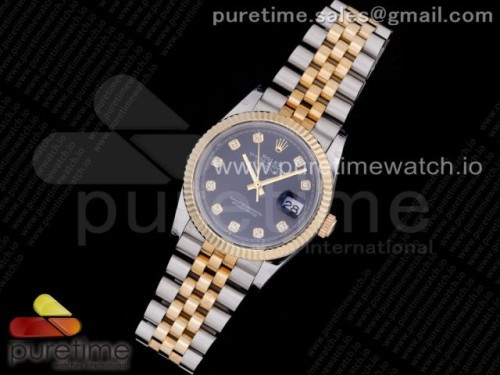 GM공장 롤렉스 데이저스트 36MM 옐로우골드 콤비 포금 904L 블랙 텐포인트 브슬 3235 _ DateJust 36 SSYG 126233 GMF Gold Wrapped 904L Steel Black Dial Diamonds Markers on Jubilee Bracelet SA3235
