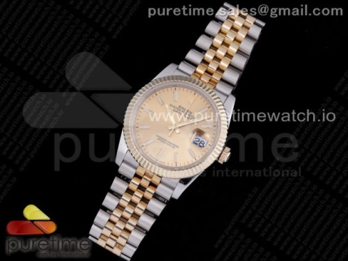 GM공장 롤렉스 데이저스트 36MM 옐로우골드 콤비 포금 904L 옐로우골드 바인덱스 브슬 3235 _ DateJust 36 SSYG 126233 GMF Gold Wrapped 904L Steel Gold Dial Stick Markers on Jubilee Bracelet SA3235