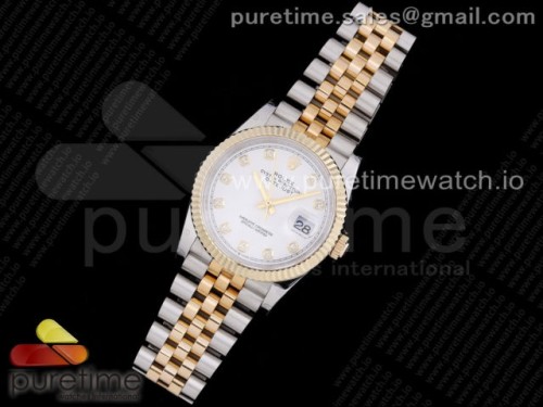 GM공장 롤렉스 데이저스트 36MM 옐로우골드 콤비 포금 904L 화이트 텐포인트 브슬 3235 _ DateJust 36 SSYG 126233 GMF Gold Wrapped 904L Steel White Dial Diamonds Markers on Jubilee Bracelet SA3235