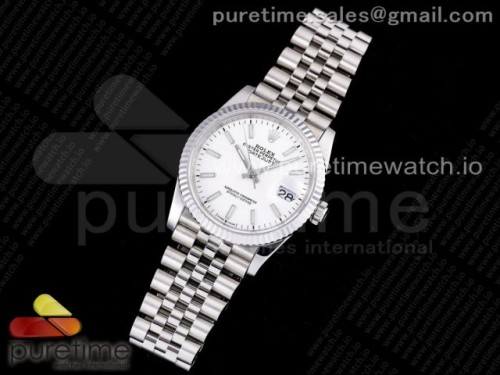 GM공장 롤렉스 데이저스트 36MM 화이트 바인덱스 다이얼 브슬 3235 904L _ DateJust 36 SS 126234 GMF Best Edition 904L Steel White Dial Lume Markers on Jubilee Bracelet SA3235