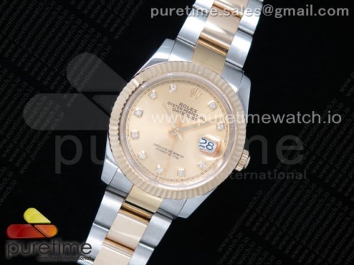 GM공장 롤렉스 데이저스트 36미리 옐로우골드 포금 골드텐포인트 다이얼 브슬 _ DateJust 36 SSYG Wrapped 116233 GMF YG Dial Diamonds Markers on SSYG Wrapped Oyster Bracelet A2836