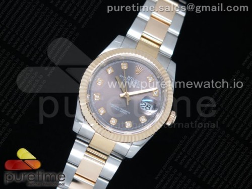 GM공장 롤렉스 데이저스트 36미리 옐로우골드 포금 그레이텐포인트 다이얼 브슬 _ DateJust 36 SSYG Wrapped 116233 GMF Gray Dial Diamonds Markers on SSYG Wrapped Oyster Bracelet A2836