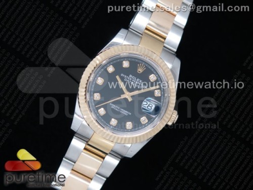 GM공장 롤렉스 데이저스트 36미리 옐로우골드 포금 블랙텐포인트 다이얼 브슬 _ DateJust 36 SSYG Wrapped 116233 GMF Black Dial Diamonds Markers on SSYG Wrapped Oyster Bracelet A2836
