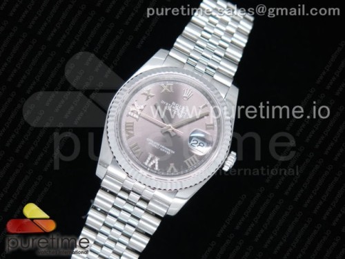 GM공장 롤렉스 데이저스트36 904L 그레이다이얼 로만(다이아)인덱스 플루티드베젤 DateJust 36 SS 126234 GMF Best Edition 904L Steel Gray Dial Diamonds Roman Markers on Jubilee Bracelet A2824