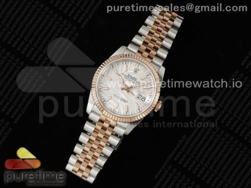 JD공장 롤렉스 데이저스트 36MM 실버 바인덱스 로즈골드콤비 쥬빌레 브슬 _ Datejust 36 SSRG 904L Steel JDF 11 Best Edition Silver Dial on SSRG Bracelet VR3235