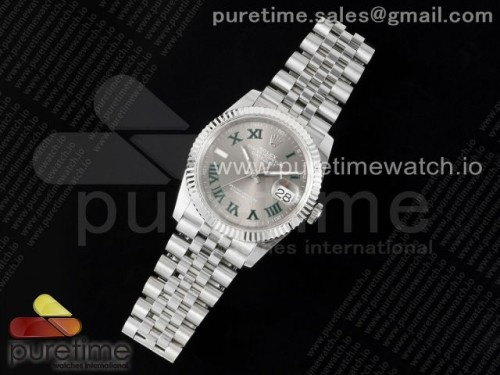 JD공장 롤렉스 데이저스트 36MM 윔블던 슬레이트로만 쥬빌레 브슬 _ Datejust 36 SS 904L Steel JDF 11 Best Edition Gray Dial Green Roman on SS Bracelet VR3235