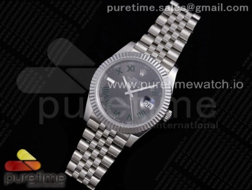 VR공장 롤렉스 데이저스트 41MM 그레이 그린로만 플루티드 쥬빌레 브슬 904L 3235 _ DateJust 41 126334 VRF 11 Best Edition 904L Steel Gray Dial Green Roman Markers on SS Jubilee Bracelet A3235