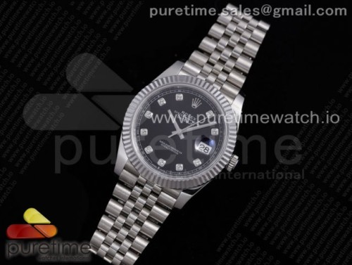 VR공장 롤렉스 데이저스트 41MM 블랙 텐포인트 플루티드 쥬빌레 브슬 904L 3235 _ DateJust 41 126334 VRF 11 Best Edition 904L Steel Black Dial Diamonds Markers on SS Jubilee Bracelet A3235