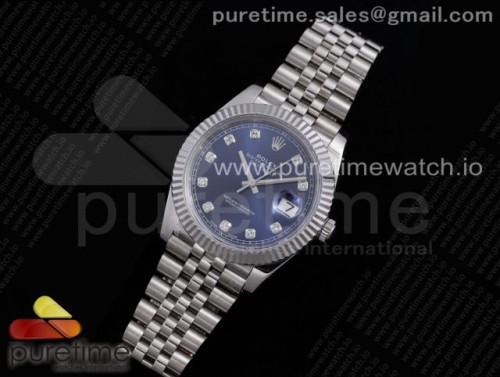 VR공장 롤렉스 데이저스트 41MM 블루 텐포인트 플루티드 쥬빌레 브슬 904L 3235 _ DateJust 41 126334 VRF 11 Best Edition 904L Steel Blue Dial Diamonds Markers on SS Jubilee Bracelet A3235