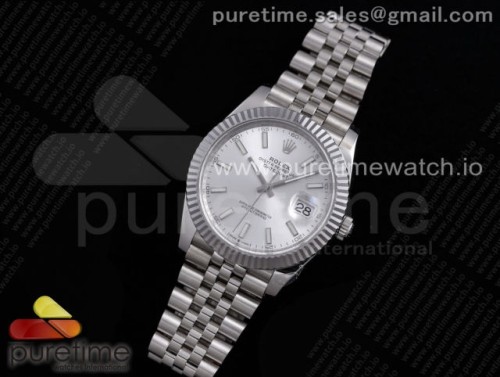 VR공장 롤렉스 데이저스트 41MM 실버 바인덱스 플루티드 쥬빌레 브슬 904L 3235 _ DateJust 41 126334 VRF 11 Best Edition 904L Steel Silver Dial Stick Markers on SS Jubilee Bracelet A3235
