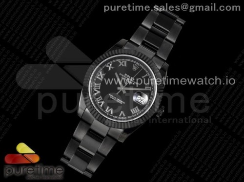 VR공장 롤렉스 데이저스트 41MM 올블랙 PVD 블랙로만인덱스다이얼 오이스터 _ DateJust 41 All Black PVD VRF Best Edition Black Dial Roman Markers on PVD Oyster Bracelet A3235