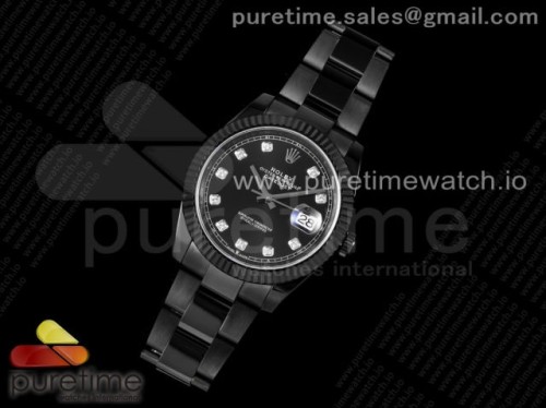 VR공장 롤렉스 데이저스트 41MM 올블랙 PVD 블랙텐포인트다이얼 오이스터 _ DateJust 41 All Black PVD VRF Best Edition Black Dial Diamonds Markers on PVD Oyster Bracelet A3235