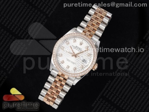 VS공장 롤렉스 데이저스트 36미리DateJust 36 SS 126281rbr VSF 11 Best Edition 904L Steel Silver Textured Dial on Jubilee Bracelet VS3235