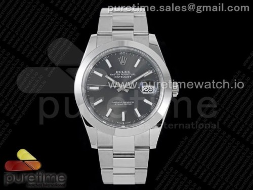 VS공장 롤렉스 데이저스트 41MM 그레이바인덱스 오이스터브슬 돔베젤 VS3235 _ DateJust 41 126330 904L SS VSF 1_1 Best Edition Gray Dial on Oyster Bracelet VS3235
