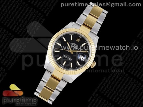 VS공장 롤렉스 데이저스트 41MM 옐로우 골드 콤비 블랙 바인덱스 오이스터 VS3235 _ DateJust 41 126333 904L SSYG VSF 11 Best Edition Black Dial on Oyster Bracelet VS3235