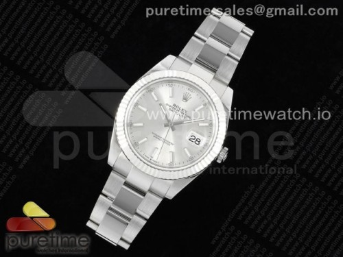 WF공장 롤렉스 데이저스트 41MM 실버바인덱스 오이스터 플루티드 VR3235 _ DateJust 41 126334 WF 11 Best Edition 904L Steel Silver Stick Dial on Oyster Bracelet VR3235