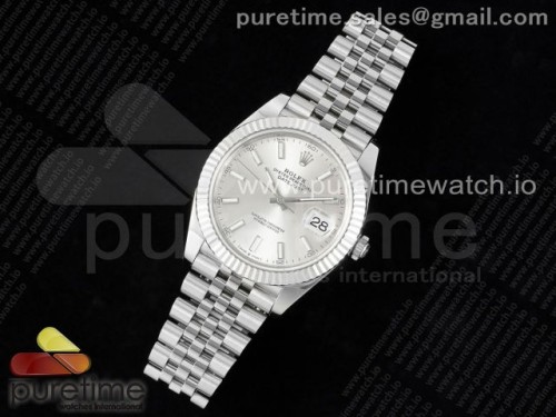 WF공장 롤렉스 데이저스트 41MM 실버바인덱스 쥬빌레 플루티드 VR3235 _ DateJust 41 126334 WF 11 Best Edition 904L Steel Silver Stick Dial on Jubilee Bracelet VR3235